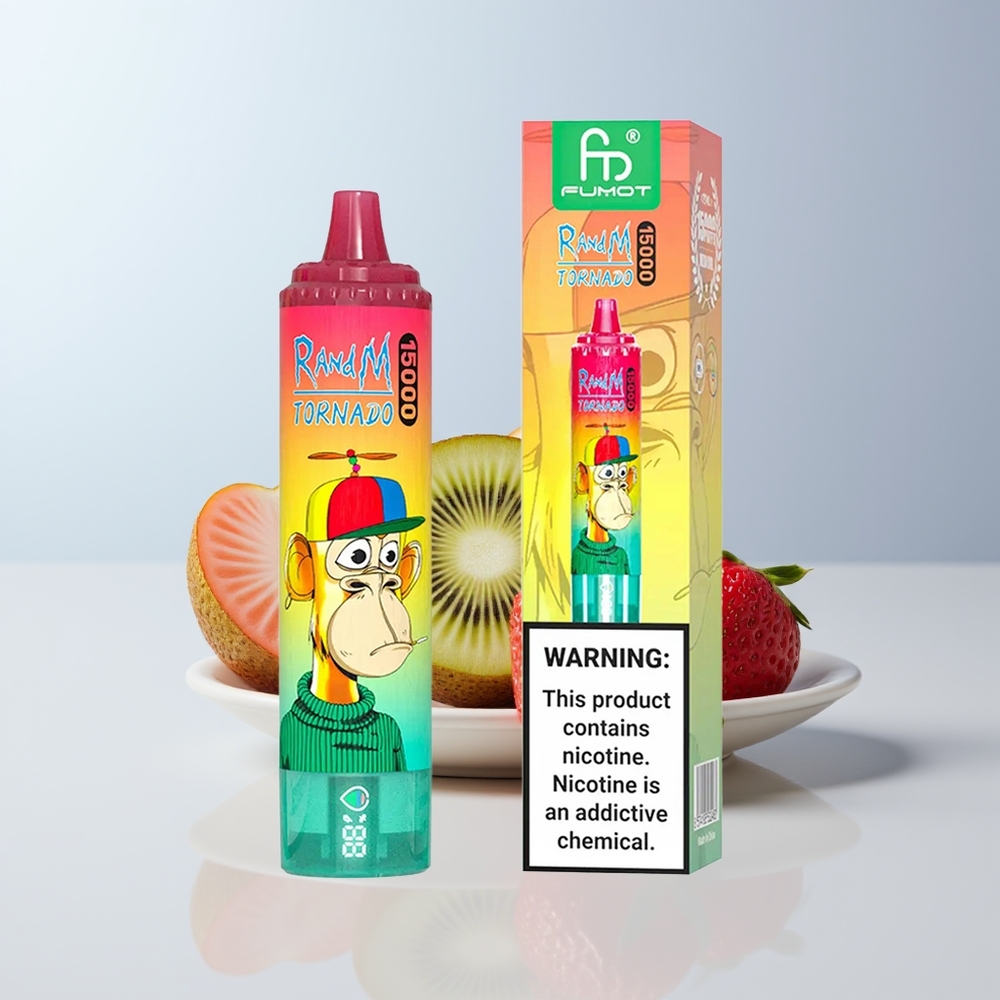 RandM Fumot Tornado 15000 Puffs Aardbei Kiwi 25ml Mesh Coil