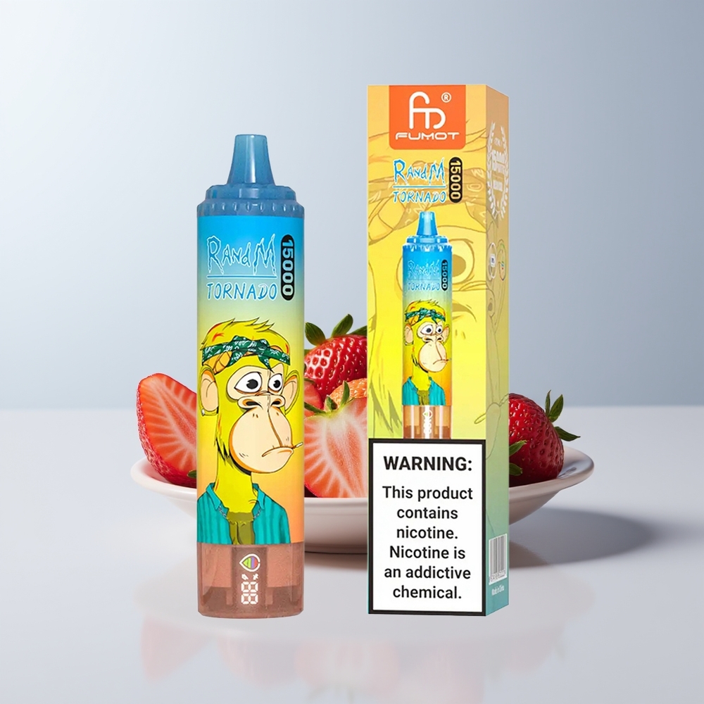 RandM Fumot Tornado 15000 Puffs Aardbei RandM Tornado 25ml Mesh