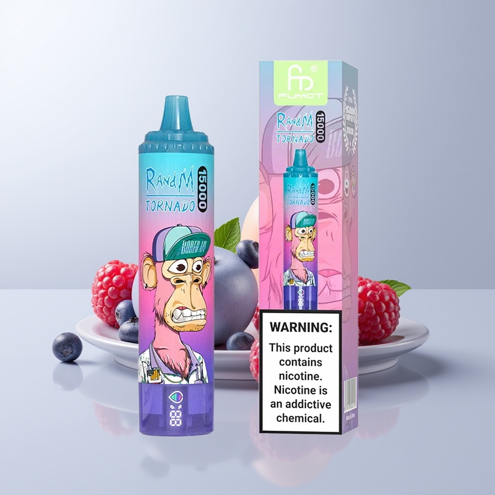 RandM Fumot Tornado 15000 Puffs Blauwe Bes Framboos 25ml Mesh