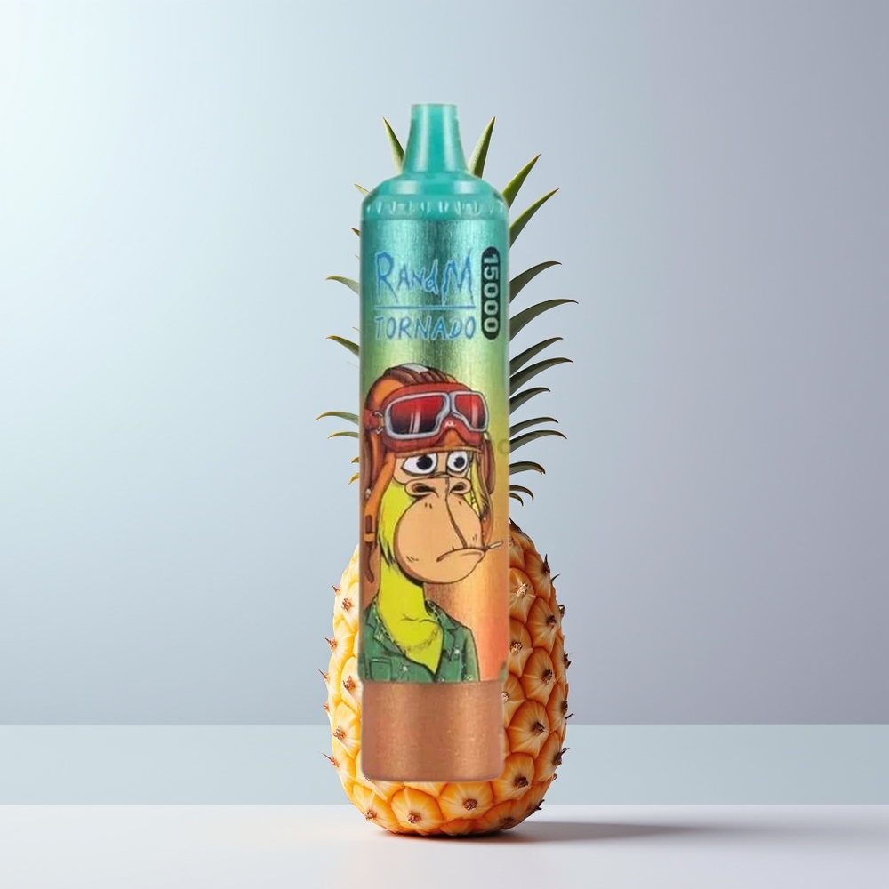 RandM Fumot Tornado 15000 Puffs Gekoelde Ananas met Mesh Coil en LCD Scherm