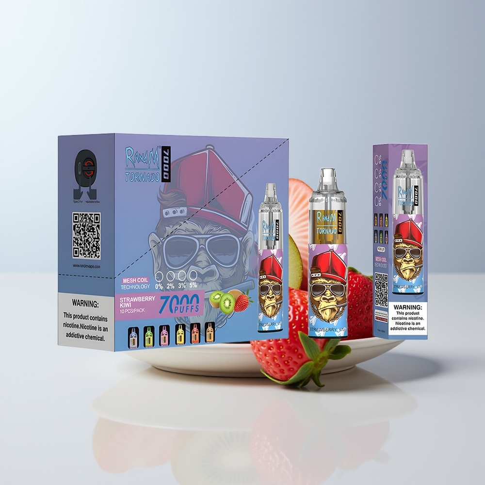 RandM Fumot Tornado 7000 Puffs Aardbei Kiwi Type-C Mesh Coil