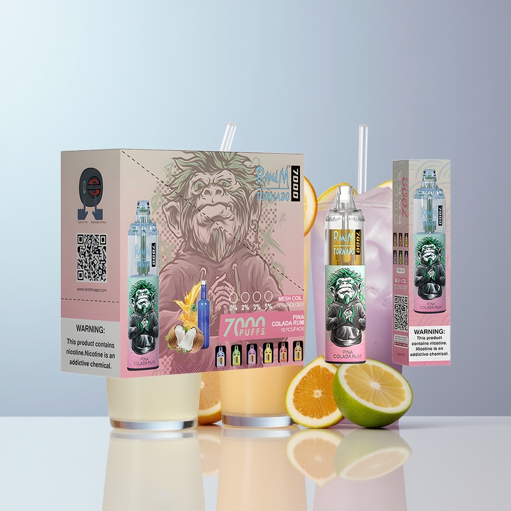 RandM Fumot Tornado 7000 Puffs Ananas Colada Rum Mesh Coil Type-C Vape