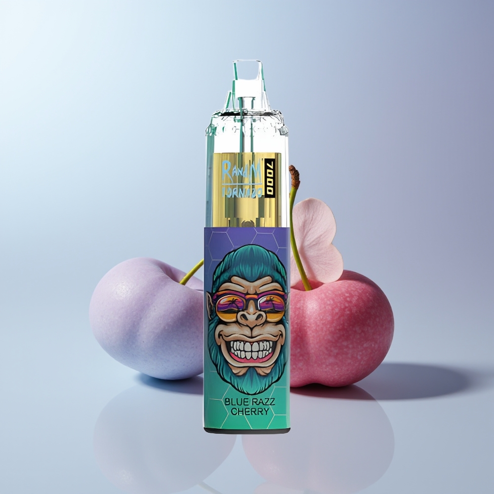 RandM Fumot Tornado 7000 Puffs Blauwe Framboos Kers Type-C Luchtregelbare