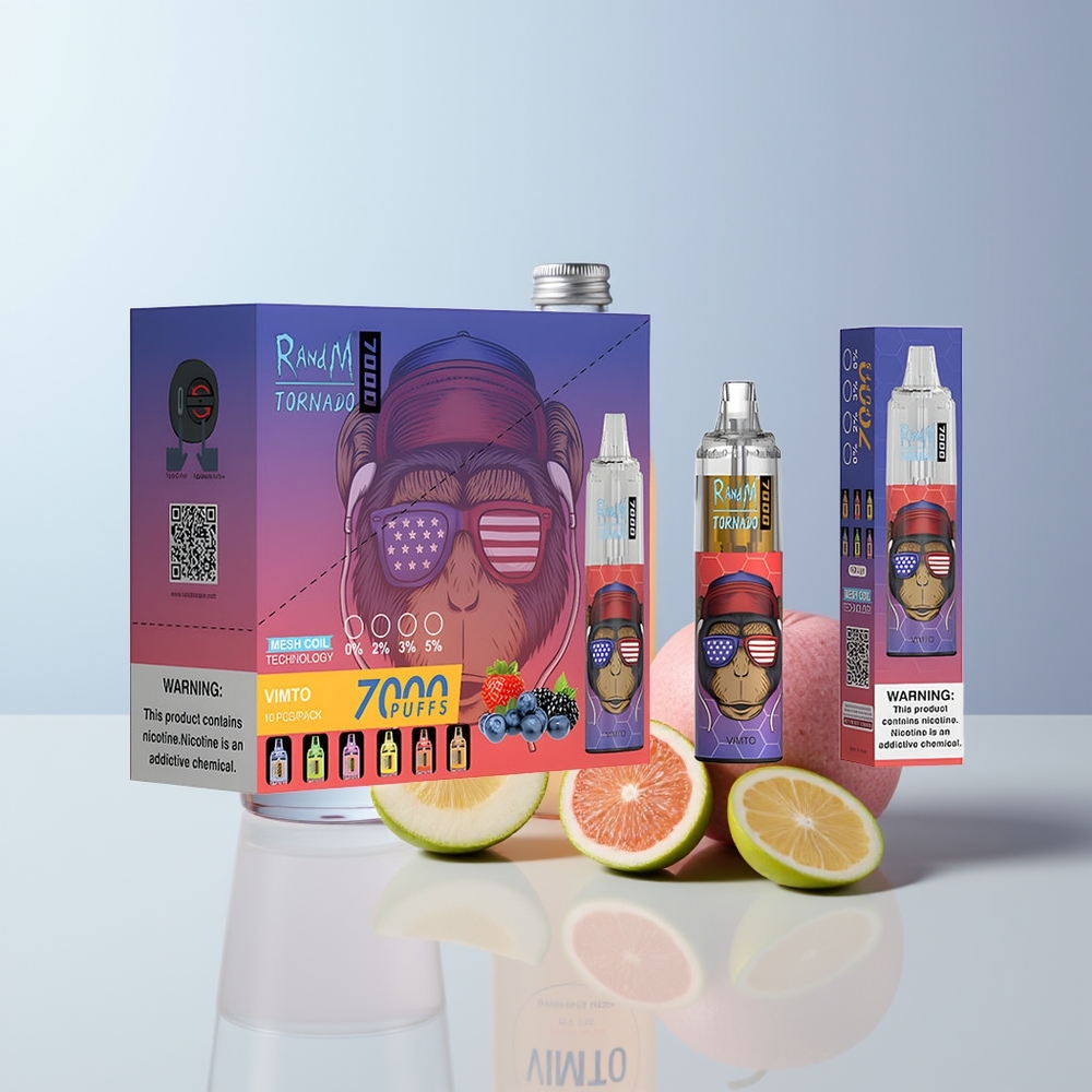 RandM Fumot Tornado 7000 Puffs Vimto Mesh Coil Luchtregelbare
