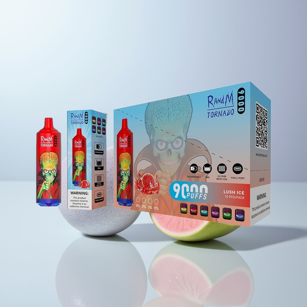 RandM Fumot Tornado 9000 Puffs Frisse IJs met Mesh Coil en 54 Smaken
