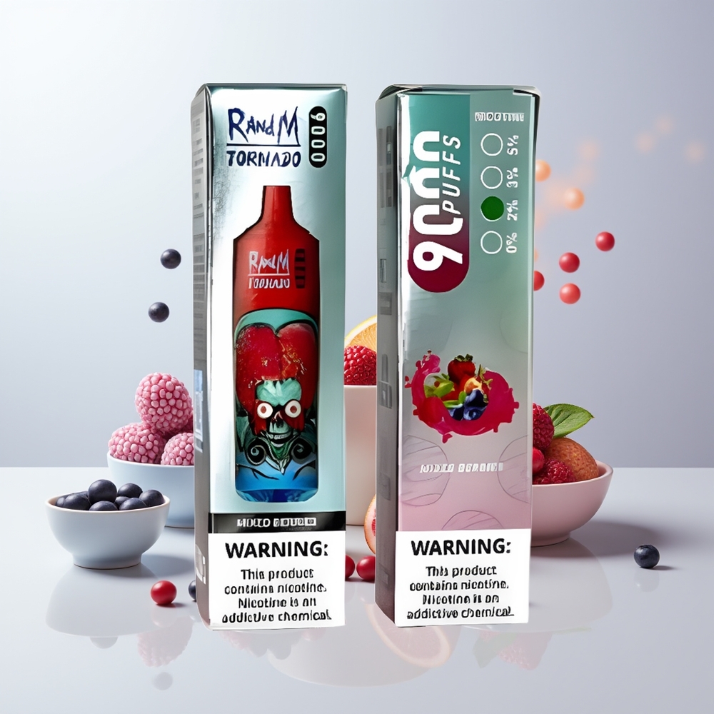 RandM Fumot Tornado 9000 Puffs Gemengde Bessen Mesh Coil RGB Display