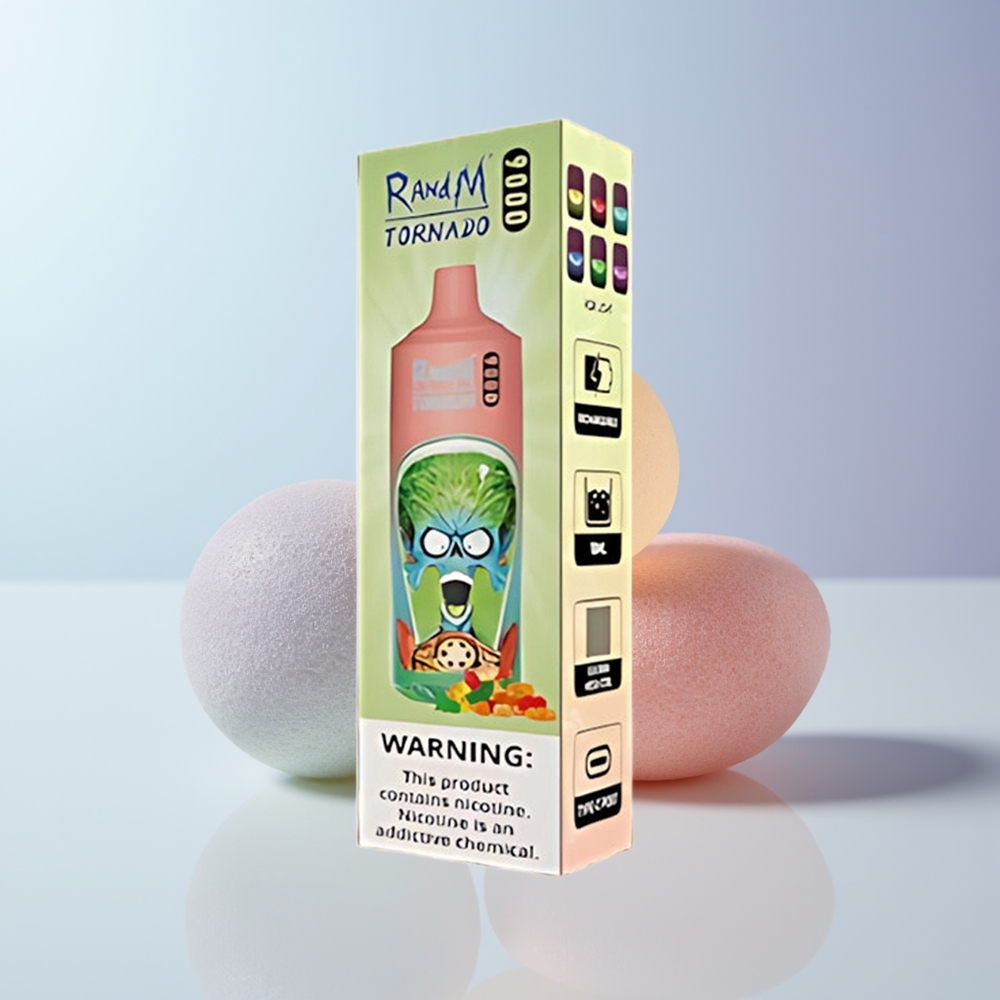 RandM Fumot Tornado 9000 Puffs Gummy Bear Mesh Coil Kleurrijk Display