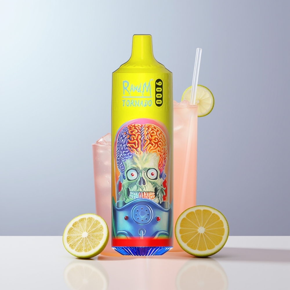 RandM Fumot Tornado 9000 Puffs Roze Limonade met Mesh Coil en RGB Display