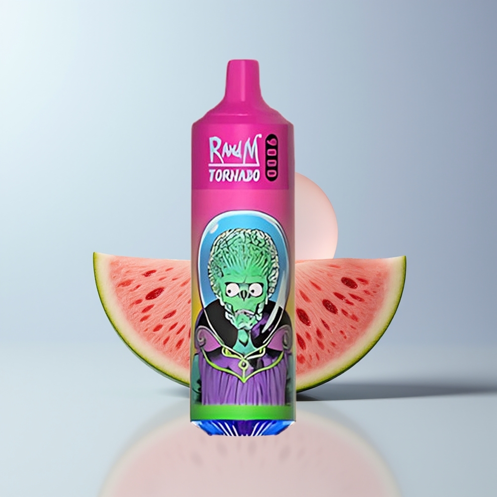 RandM Fumot Tornado 9000 Puffs Watermeloen Kauwgom met Mesh Coil en 18 mL Vloeistof