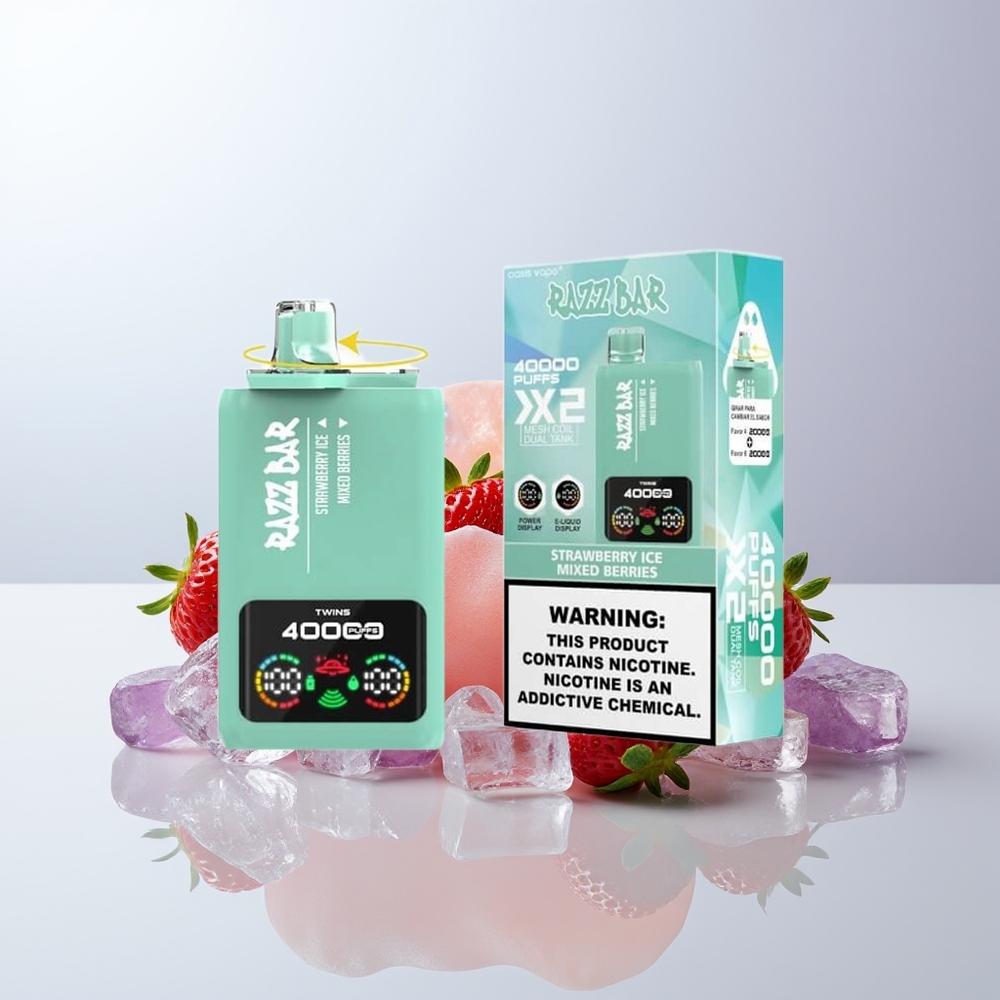 Razz Bar 40000 Puffs Aardbei IJs - Gemengde Bessen met Mesh Coil en Type-C Poort