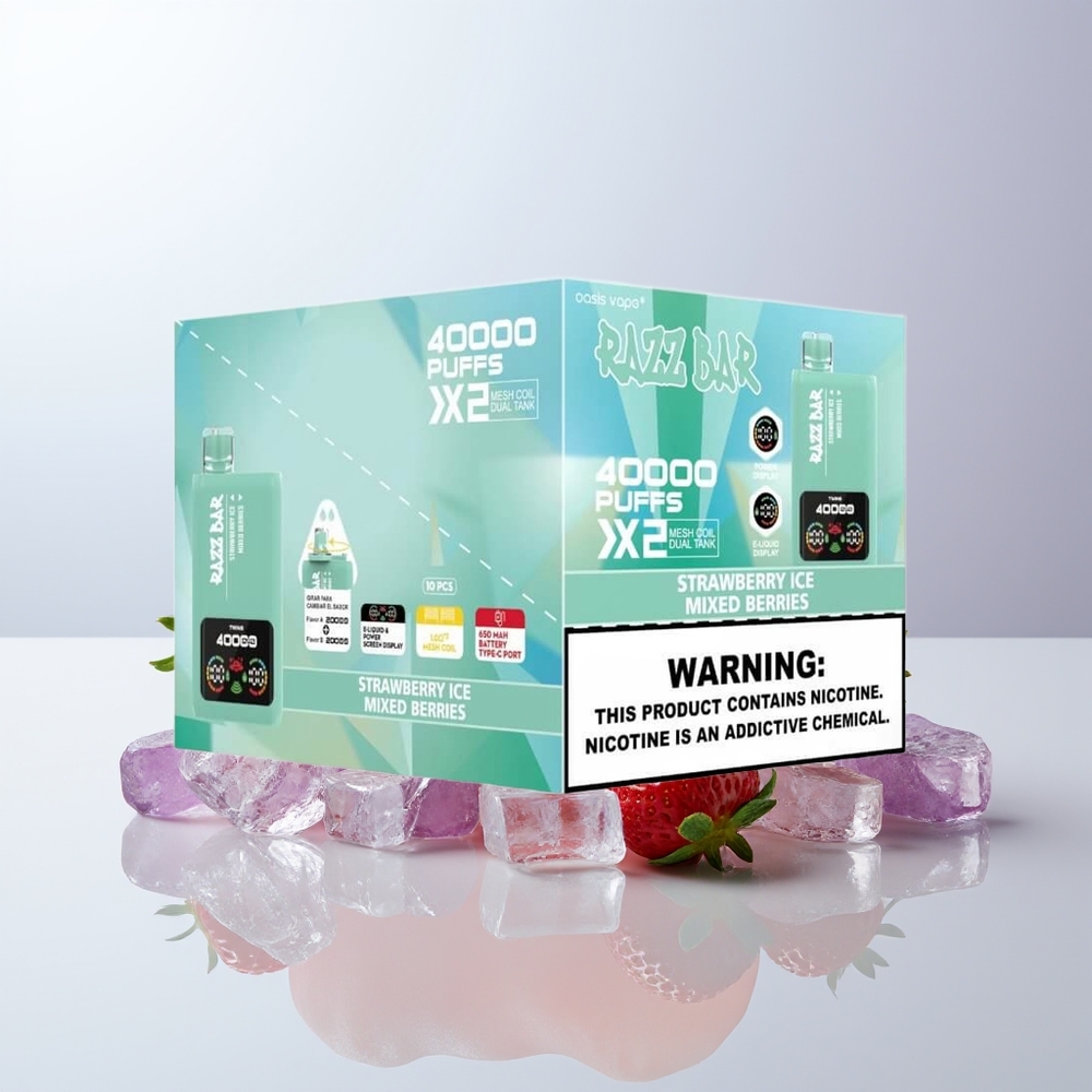 Razz Bar 40000 Puffs Aardbei IJs - Gemengde Bessen met Mesh Coil en Type-C Poort