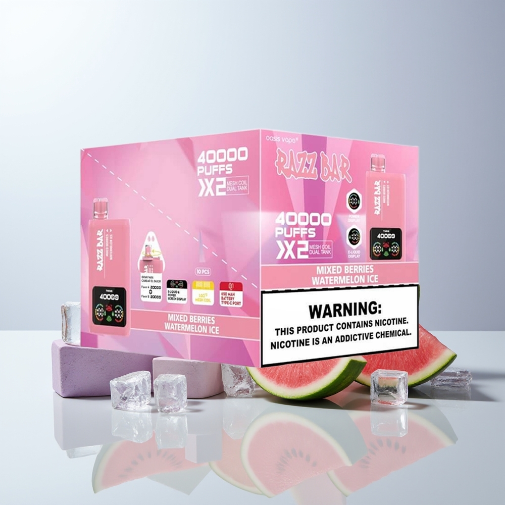 Razz Bar 40000 Puffs Gemengde Bessen - Watermeloen IJs met Mesh Coil en Type-C Poort