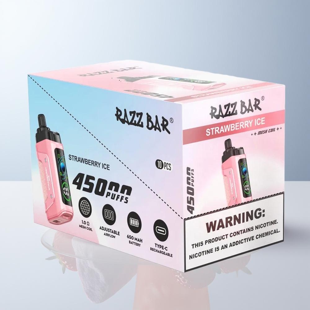Razz Bar 45000 Puffs Aardbeienijs Verstelbare Luchtstroom Mesh Coil