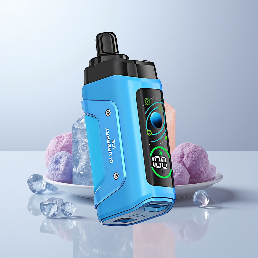 Razz Bar 45000 Puffs Blauwe Bes IJs met Aanpasbare Luchtstroom en Mesh Coil