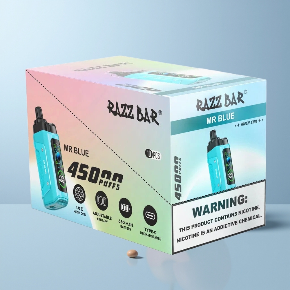 Razz Bar 45000 Puffs De Blauwe Type-C Mesh