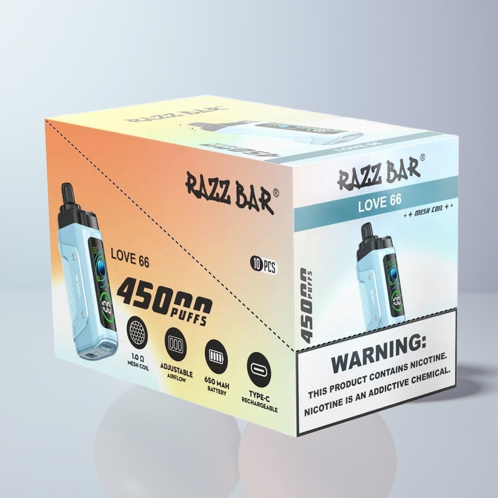 Razz Bar 45000 Puffs Liefde 66 Mesh Coil Type-C Oplaadbaar