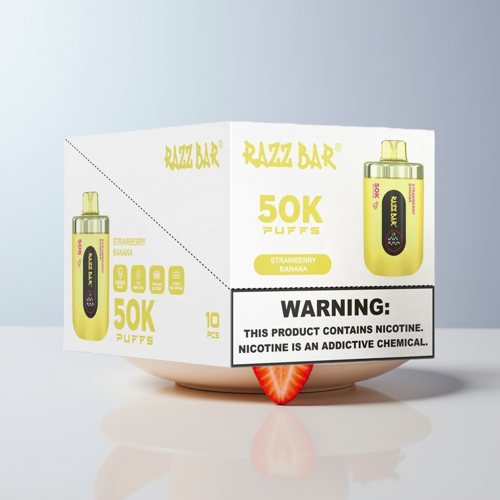 Razz Bar 50K Puffs Aardbei Banaan 1.0 Ohm Mesh Coil Type-C Oplaadbaar
