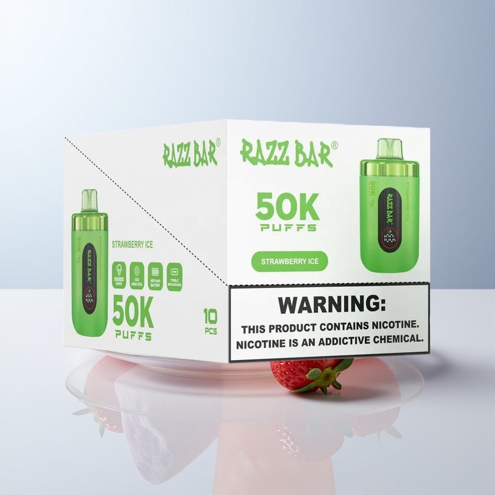 Razz Bar 50K Puffs Aardbeienijs Mesh Coil Type-C