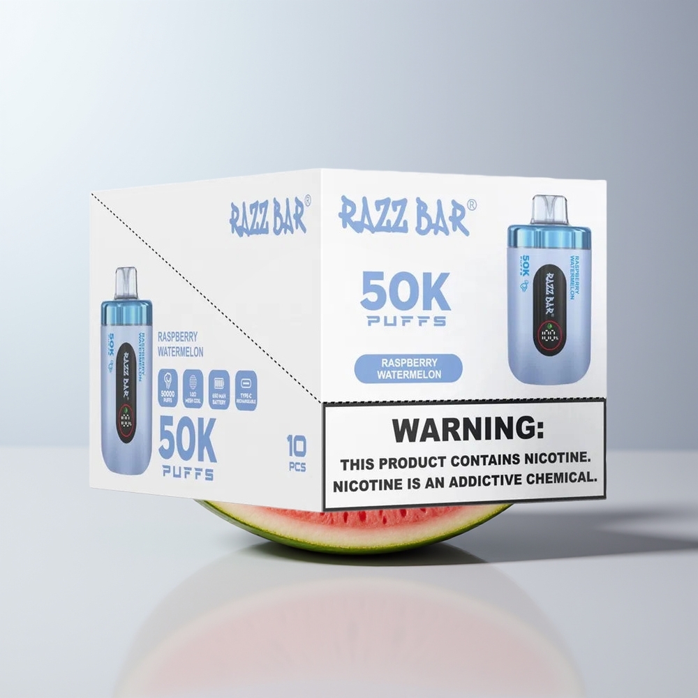 Razz Bar 50K Puffs Framboos Watermelon Type-C 2% Nicotine