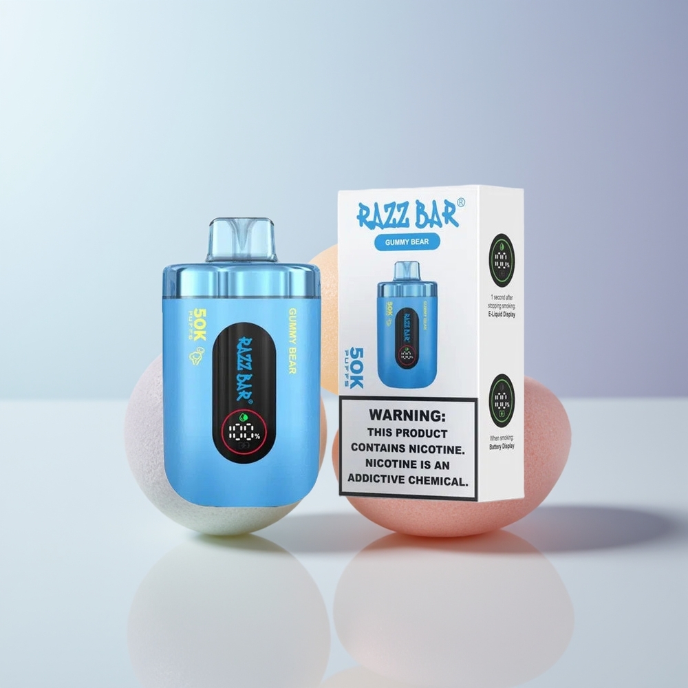 Razz Bar 50K Puffs Gummy Bear 1.0 Ohm Mesh Coil Type-C Oplaadbaar