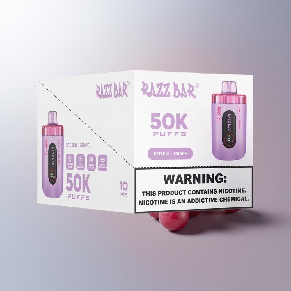 Razz Bar 50K Puffs Rode Druif Mesh Coil Type-C