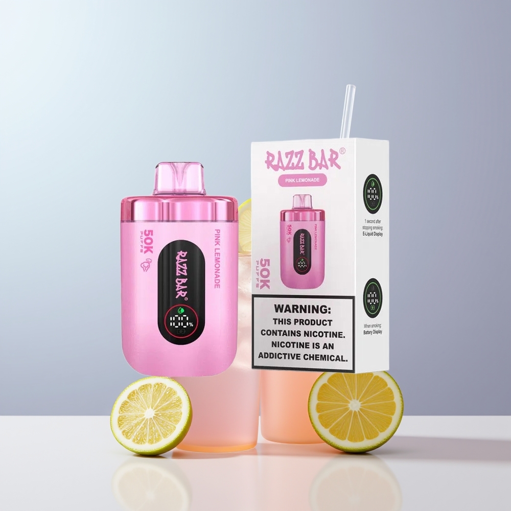 Razz Bar 50K Puffs Roze Limonade 1.0 Ohm Mesh Type-C Oplaadbaar