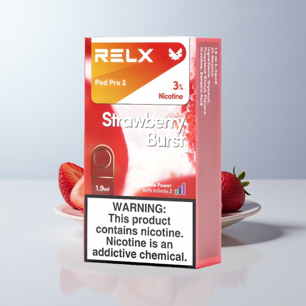 Relx Pod Pro 2 Vape Device Puffs Aardbei Explosie - 1.9ml & 3 Voltage Modes