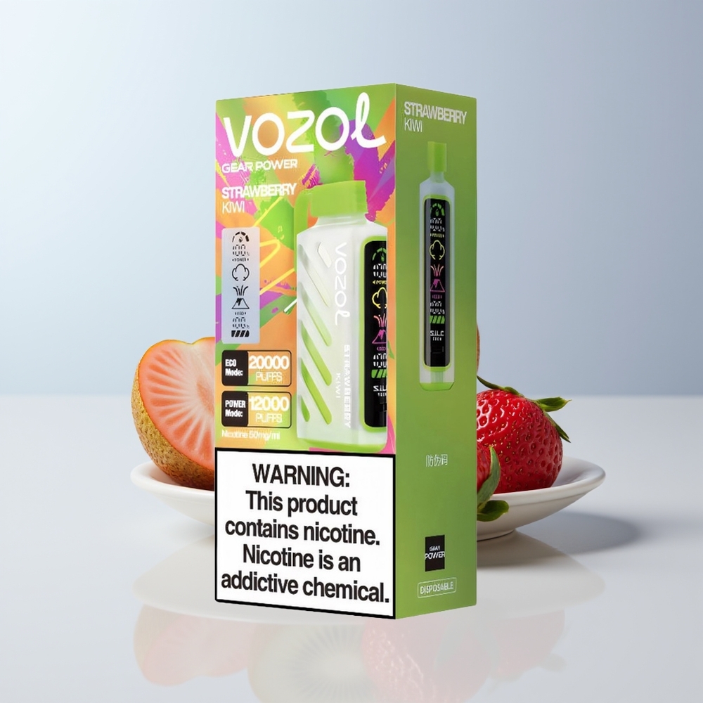 VOZOL Gear Power 20000 Puffs Aardbei Kiwi Dual Mesh Coil 20mL