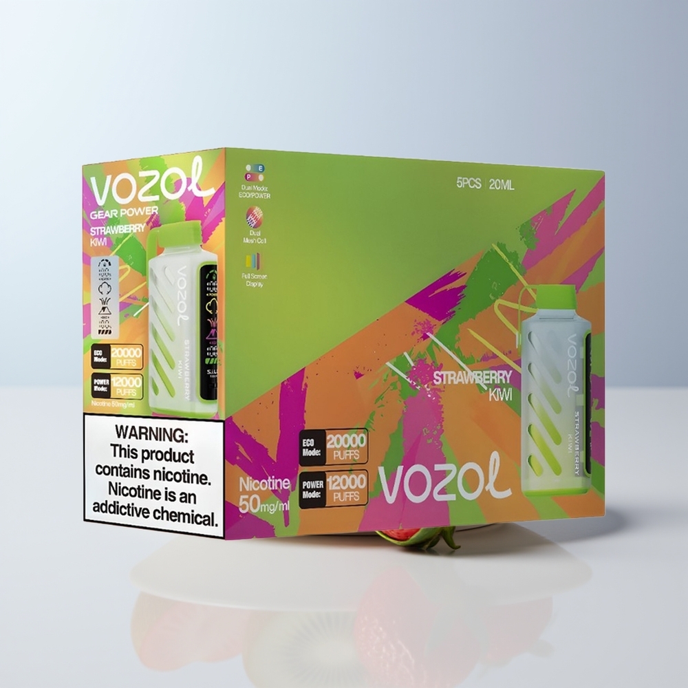 VOZOL Gear Power 20000 Puffs Aardbei Kiwi Dual Mesh Coil 20mL