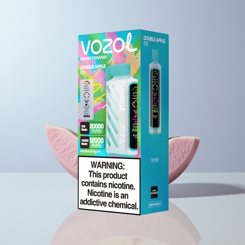 VOZOL Gear Power 20000 Puffs Dubbel Appel IJs met Dual Mesh Coil en 20mL Vloeistof