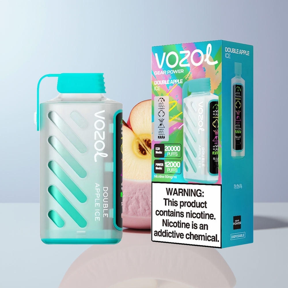 VOZOL Gear Power 20000 Puffs Dubbel Appel IJs met Dual Mesh Coil en 20mL Vloeistof