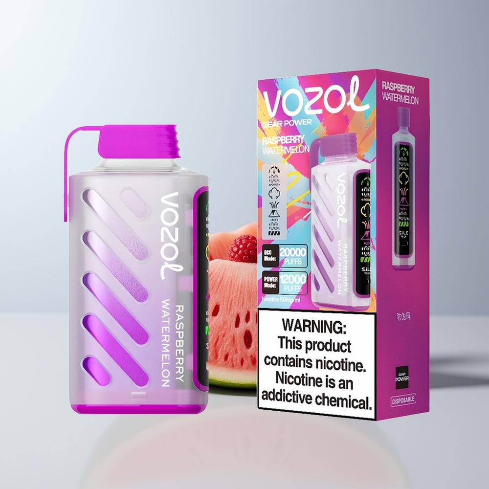 VOZOL Gear Power 20000 Puffs Framboos Watermeloen Dual Mesh Volledig Scherm