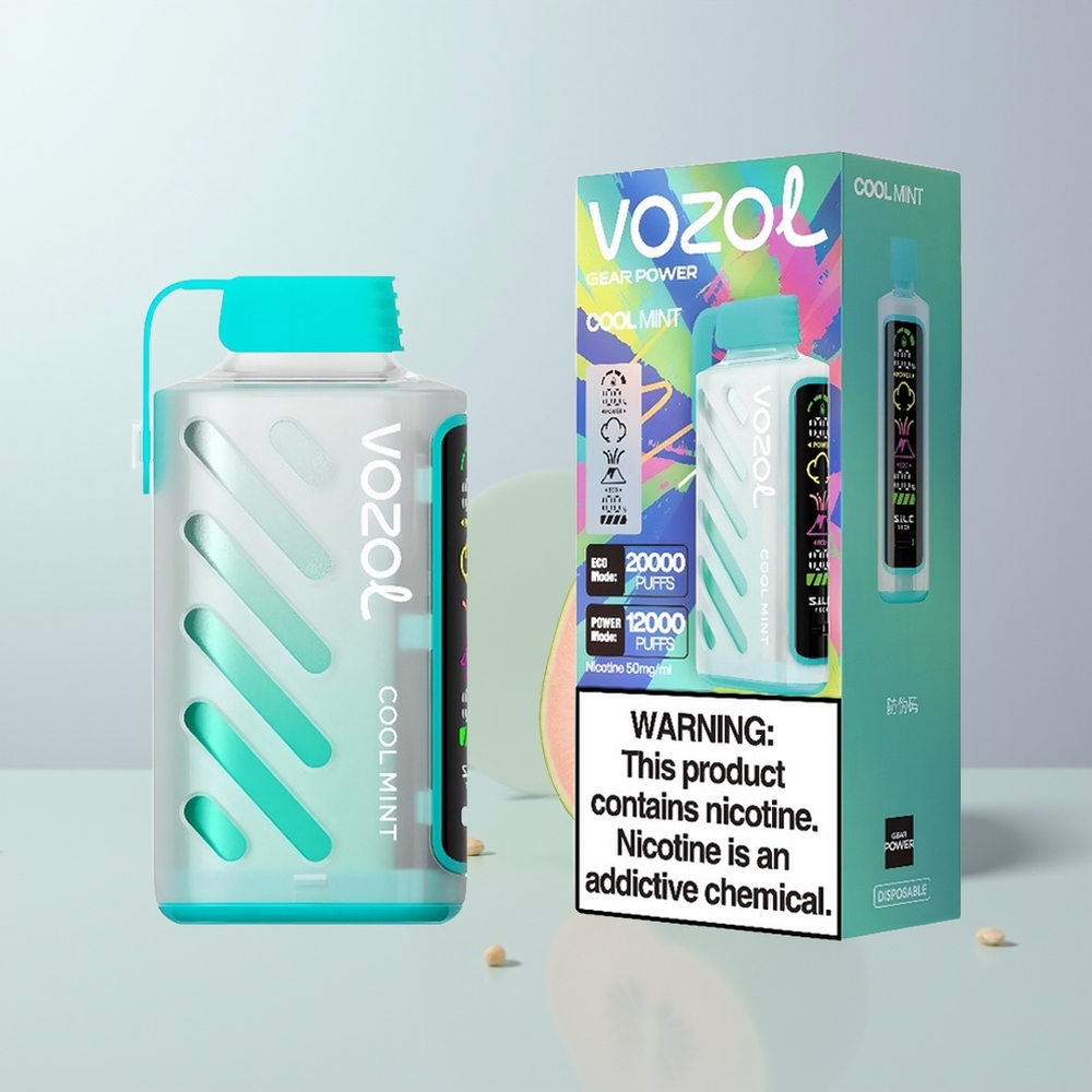 VOZOL Gear Power 20000 Puffs Koel Munt Dual Mesh Coil Full Screen Display