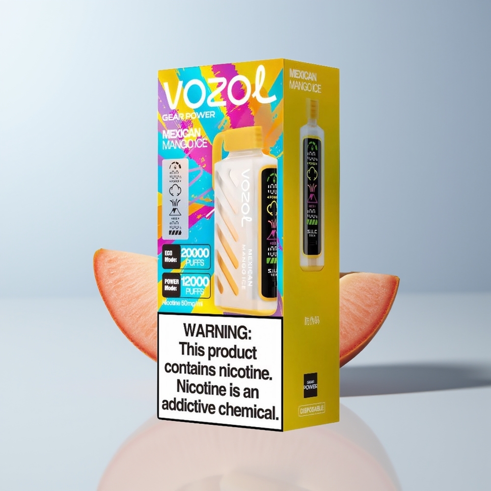VOZOL Gear Power 20000 Puffs Mexicaans Mango IJs met Dual Mesh Coil en Full Screen Display