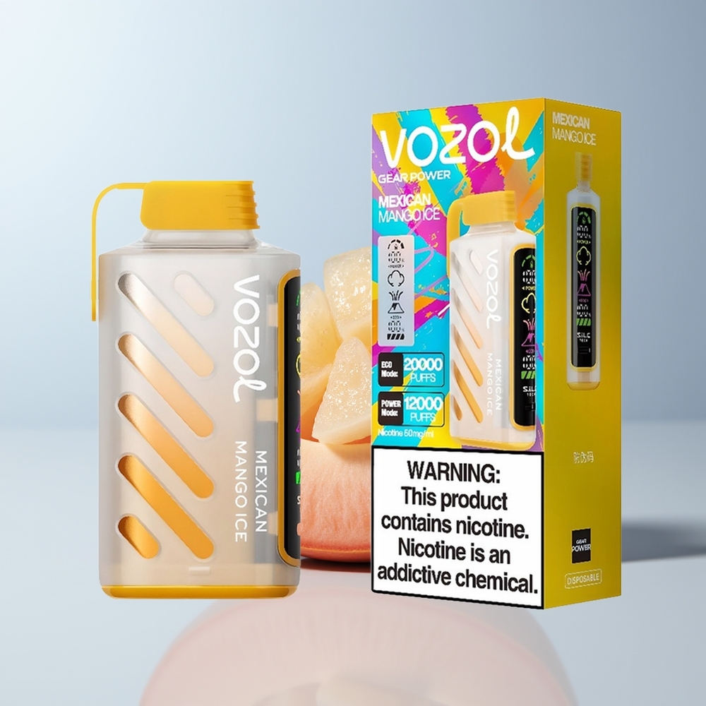 VOZOL Gear Power 20000 Puffs Mexicaans Mango IJs met Dual Mesh Coil en Full Screen Display
