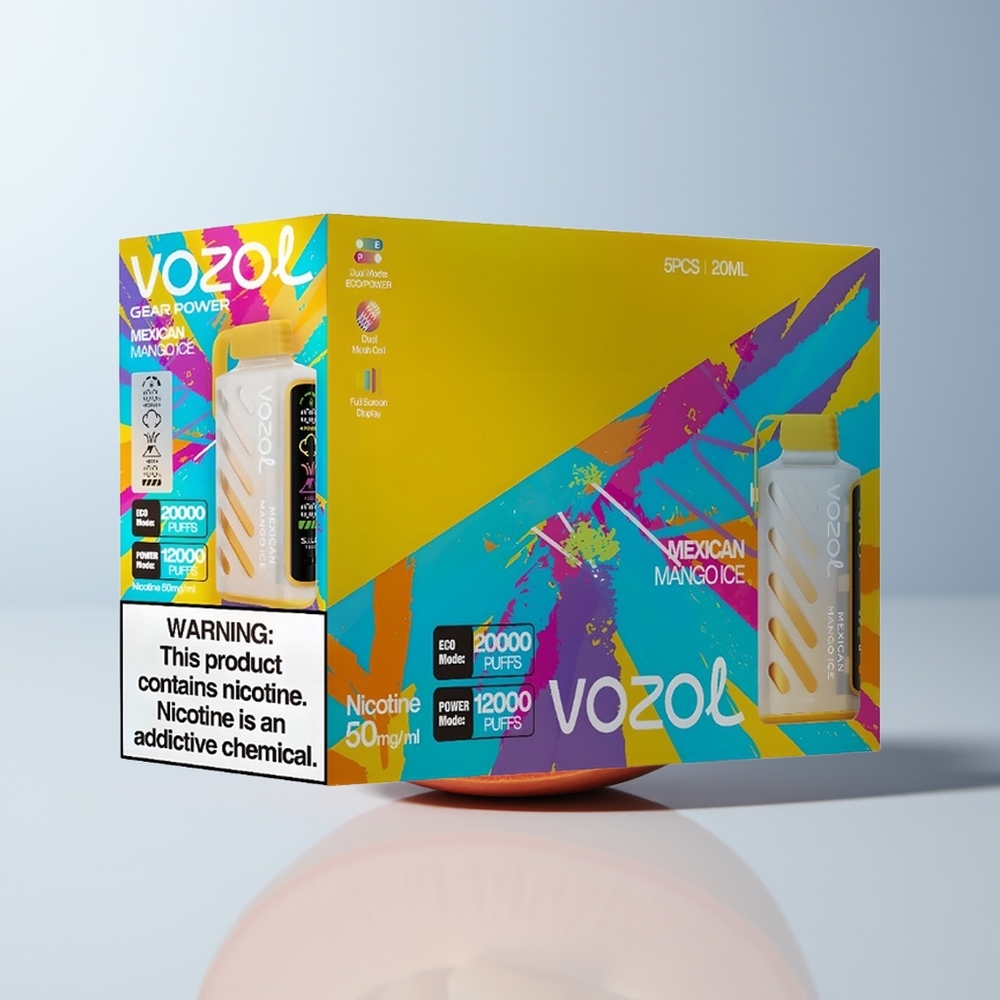 VOZOL Gear Power 20000 Puffs Mexicaans Mango IJs met Dual Mesh Coil en Full Screen Display