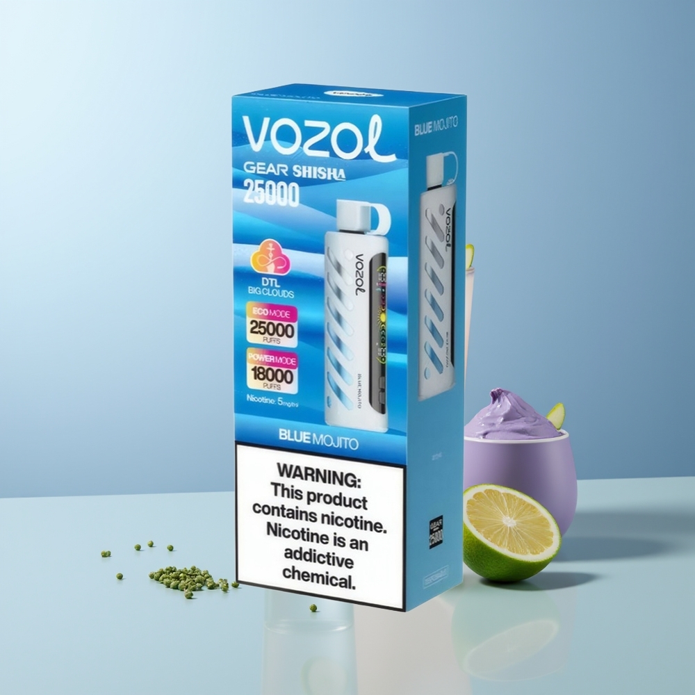 VOZOL Gear Shisha 25000 Puffs Blauwe Mojito Dual Mesh 5mg