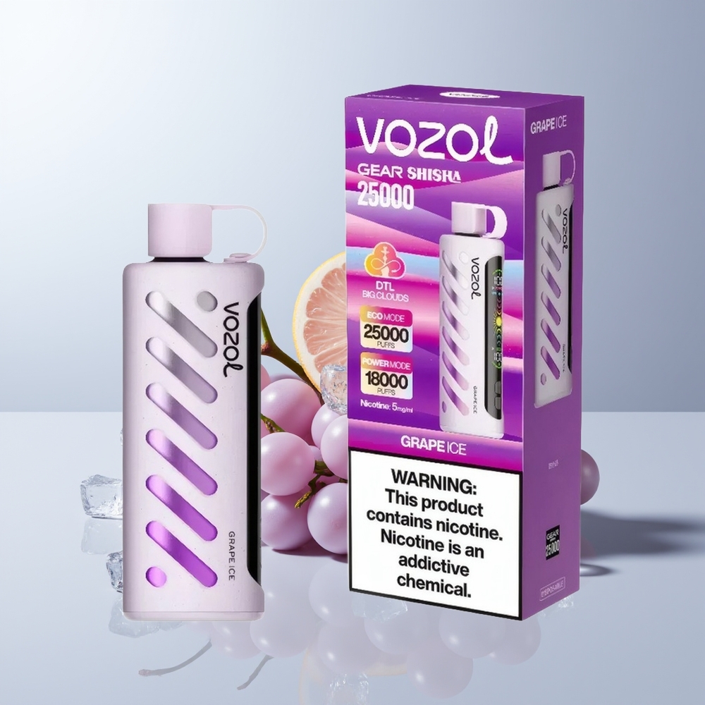 VOZOL Gear Shisha 25000 Puffs Druiven IJs S.i.L.C Tech Dual Mesh