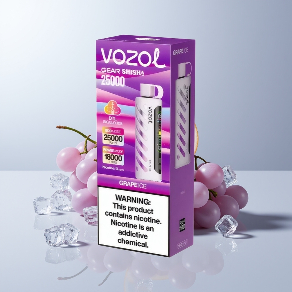 VOZOL Gear Shisha 25000 Puffs Druiven IJs S.i.L.C Tech Dual Mesh