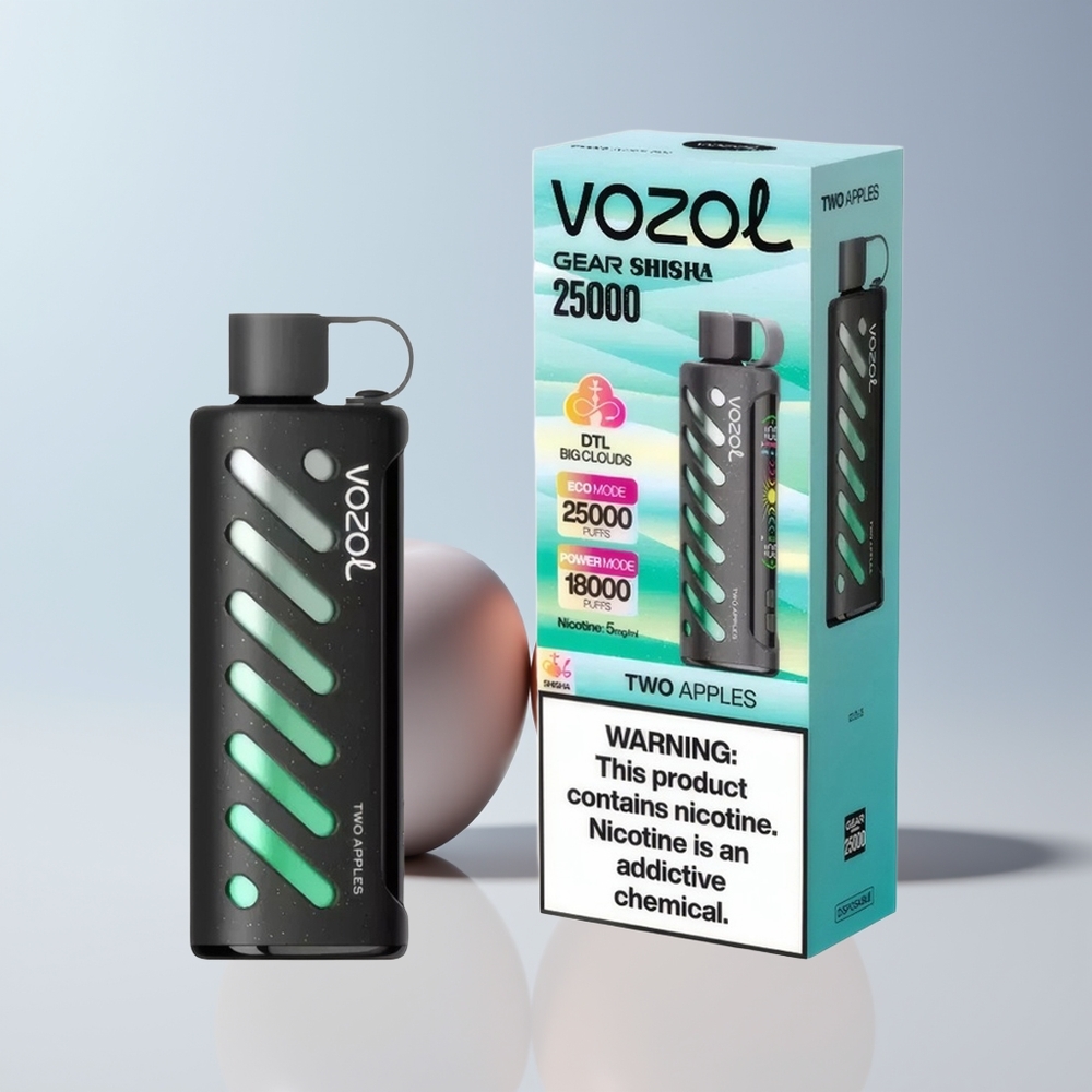 VOZOL Gear Shisha 25000 Puffs Twee Appels Dual Mesh 5mg/ml