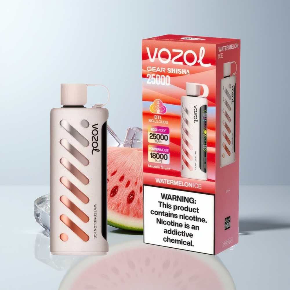VOZOL Gear Shisha 25000 Puffs Watermeloen IJs Dual Mesh 5mg