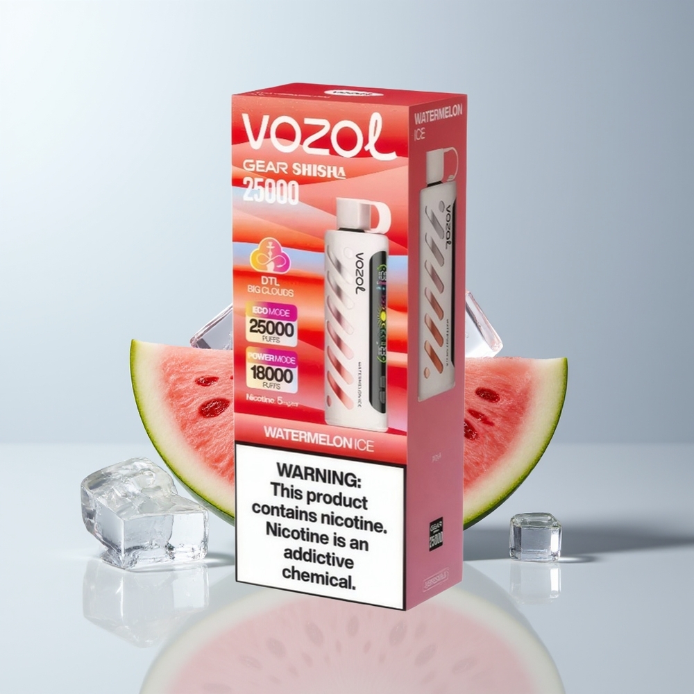 VOZOL Gear Shisha 25000 Puffs Watermeloen IJs Dual Mesh 5mg