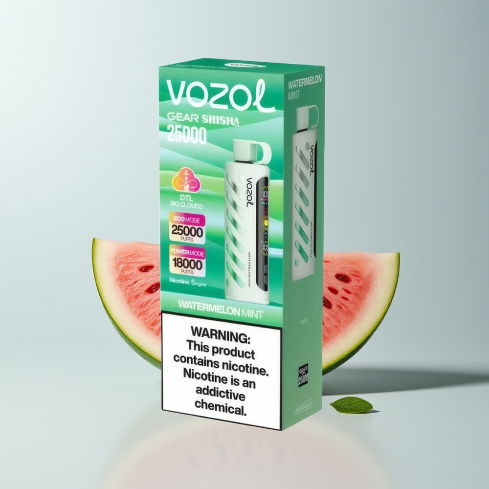VOZOL Gear Shisha 25000 Puffs Watermeloen Munt Dual Mesh 5mg/ml