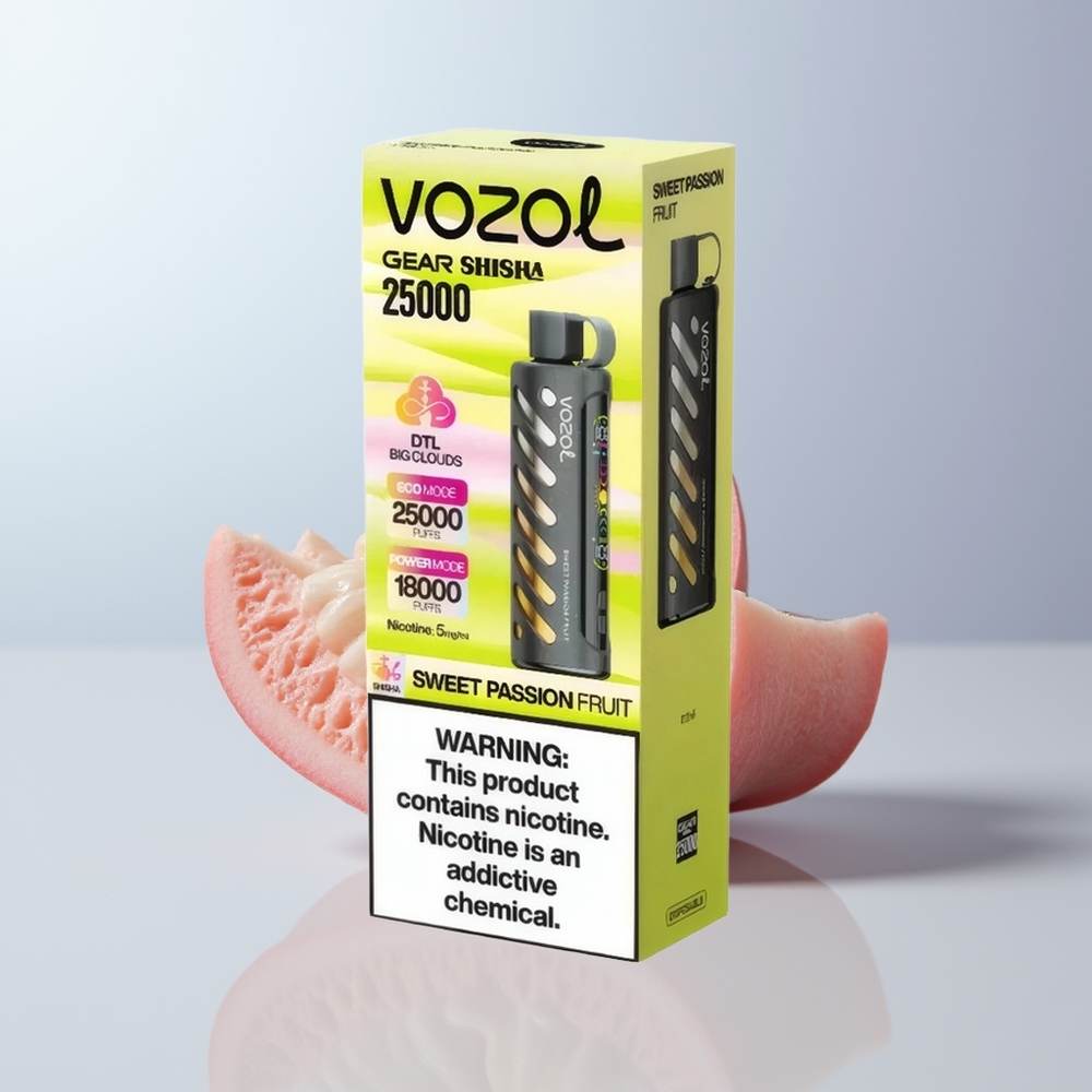 VOZOL Gear Shisha 25000 Puffs Zoete Passievrucht met Dual Mesh Modes en 30 Heerlijke Smaken