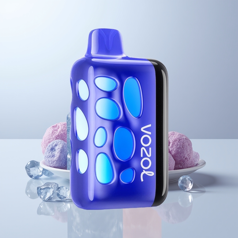 VOZOL RAVE 40000 Puffs Blauwe Bes IJs met Vibrerend Licht en Snelle Oplading