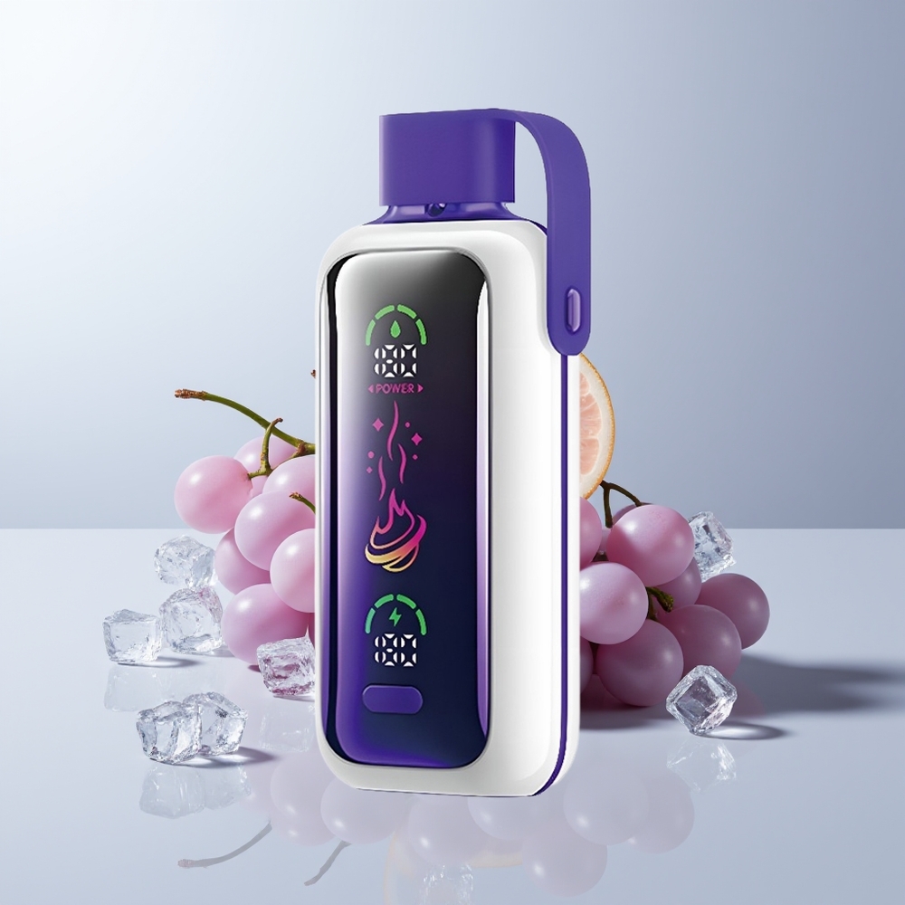 VOZOL Star 20000 Puffs Druiven IJs met HD Spiegel en Dual Mesh