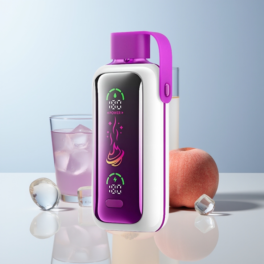 VOZOL Star 20000 Puffs Perzikijs IJs met HD-spiegelscherm en Dual Mesh