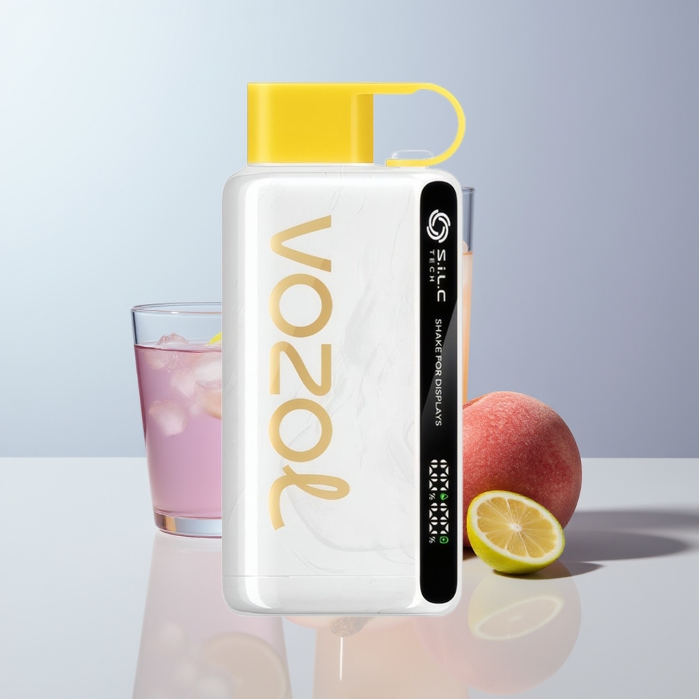VOZOL STAR 9000/12000 Puffs Kersen Perzik Limonade met Recycled Plastic en Snellere Oplading